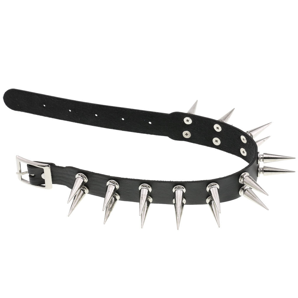 Creative Double Row Rivet Pointed Nail Collar