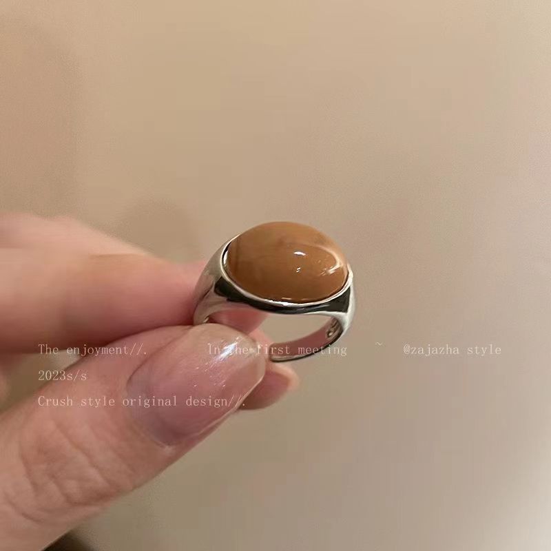 Natural Stone Open Female Fashion Personalized Cold Style Rings