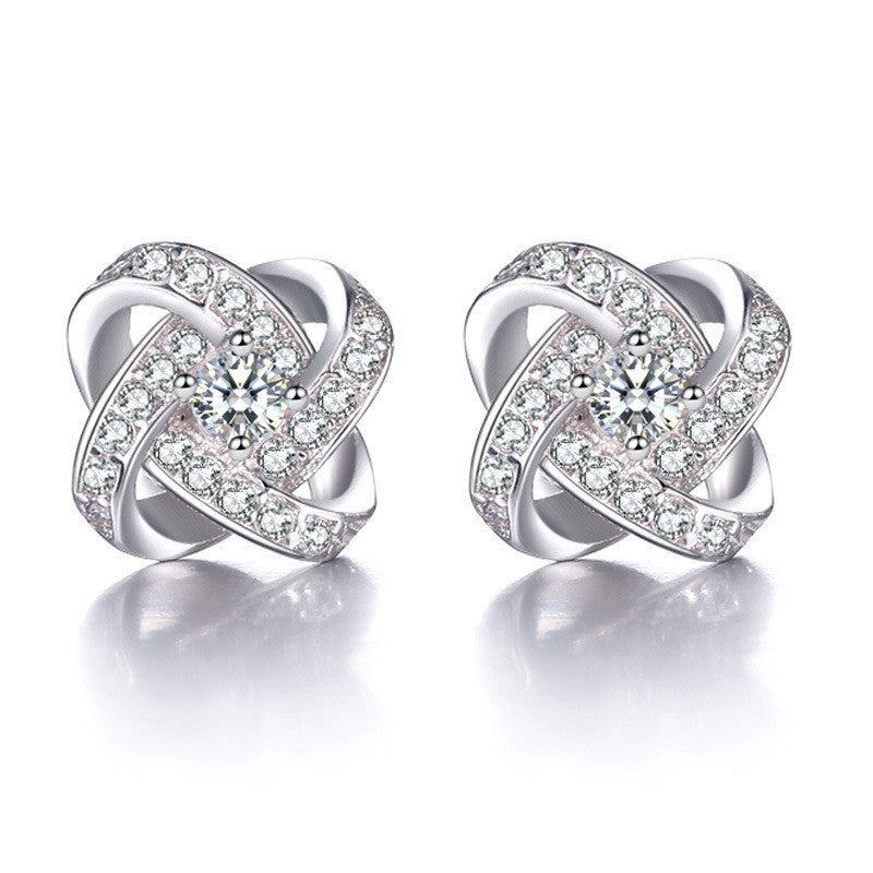 Moissanite Ear Female With Hearts Sterling Earrings