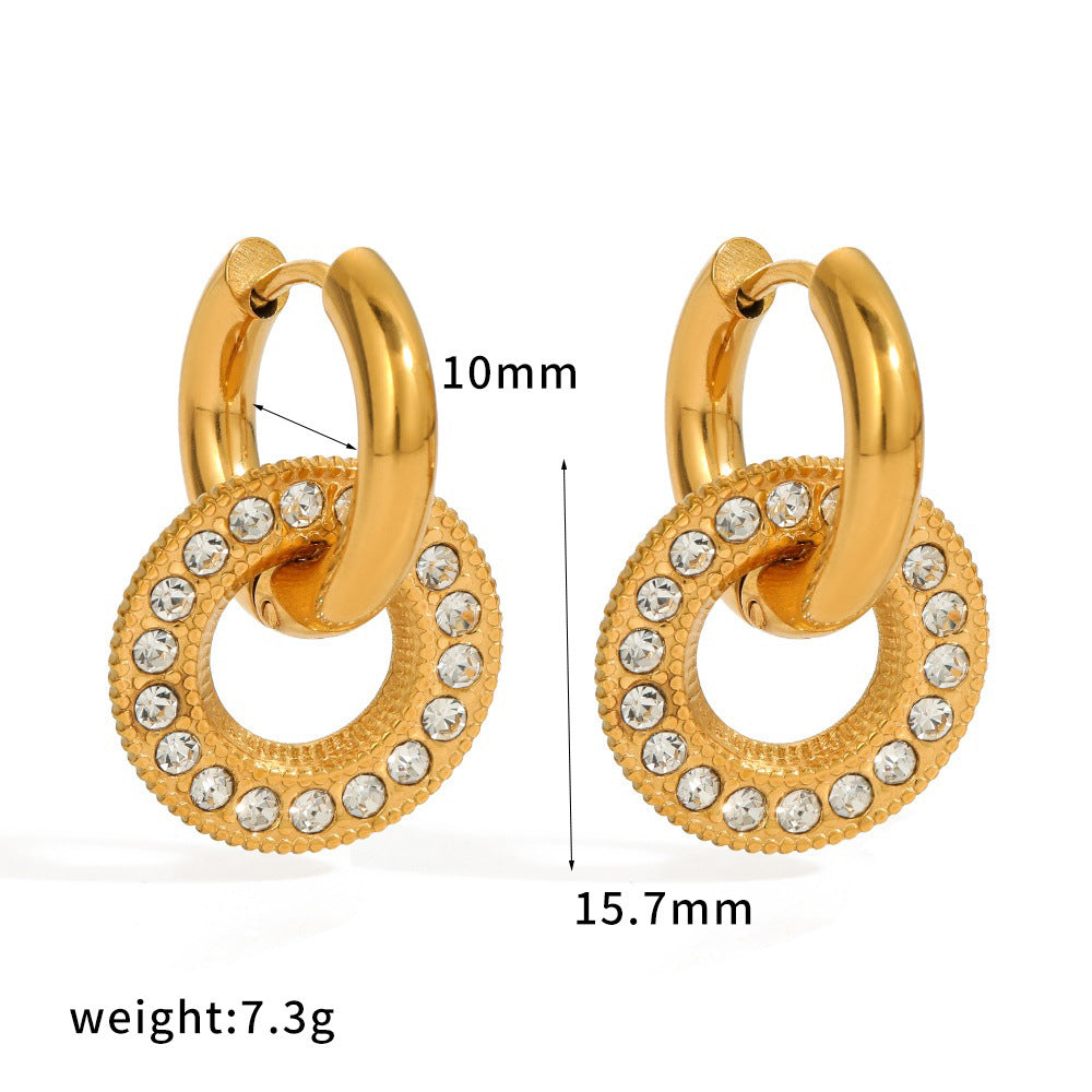Steel Fashionable Elegant High-grade Love Titanium Earrings
