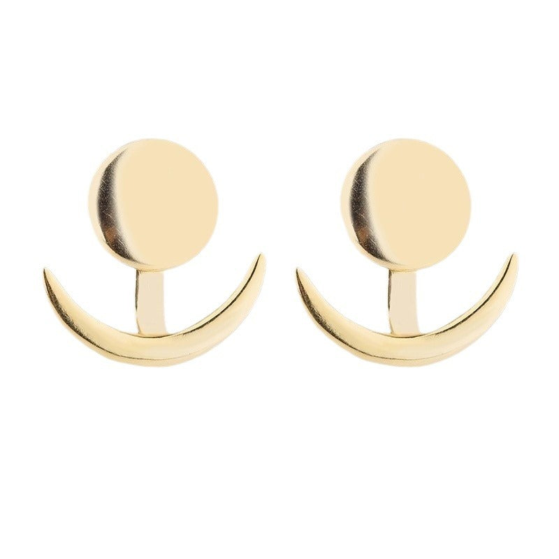Women's Fashion Crescent Cute Earmuffs Sun Moon Earrings