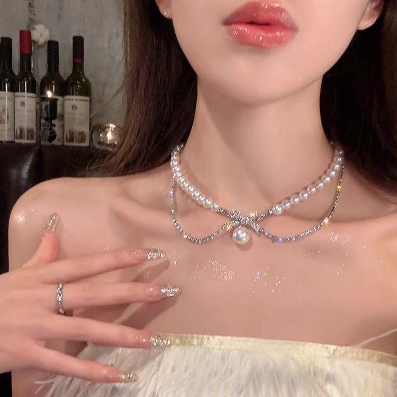 Simple Design Light Luxury Clavicle Chain Pearl Necklace