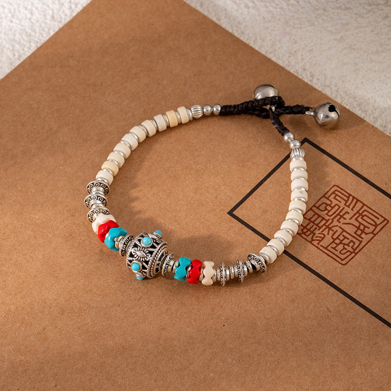 Colorful Turquoise Retro Artistic Personality Nepal Creative Crafts Braid Bracelet