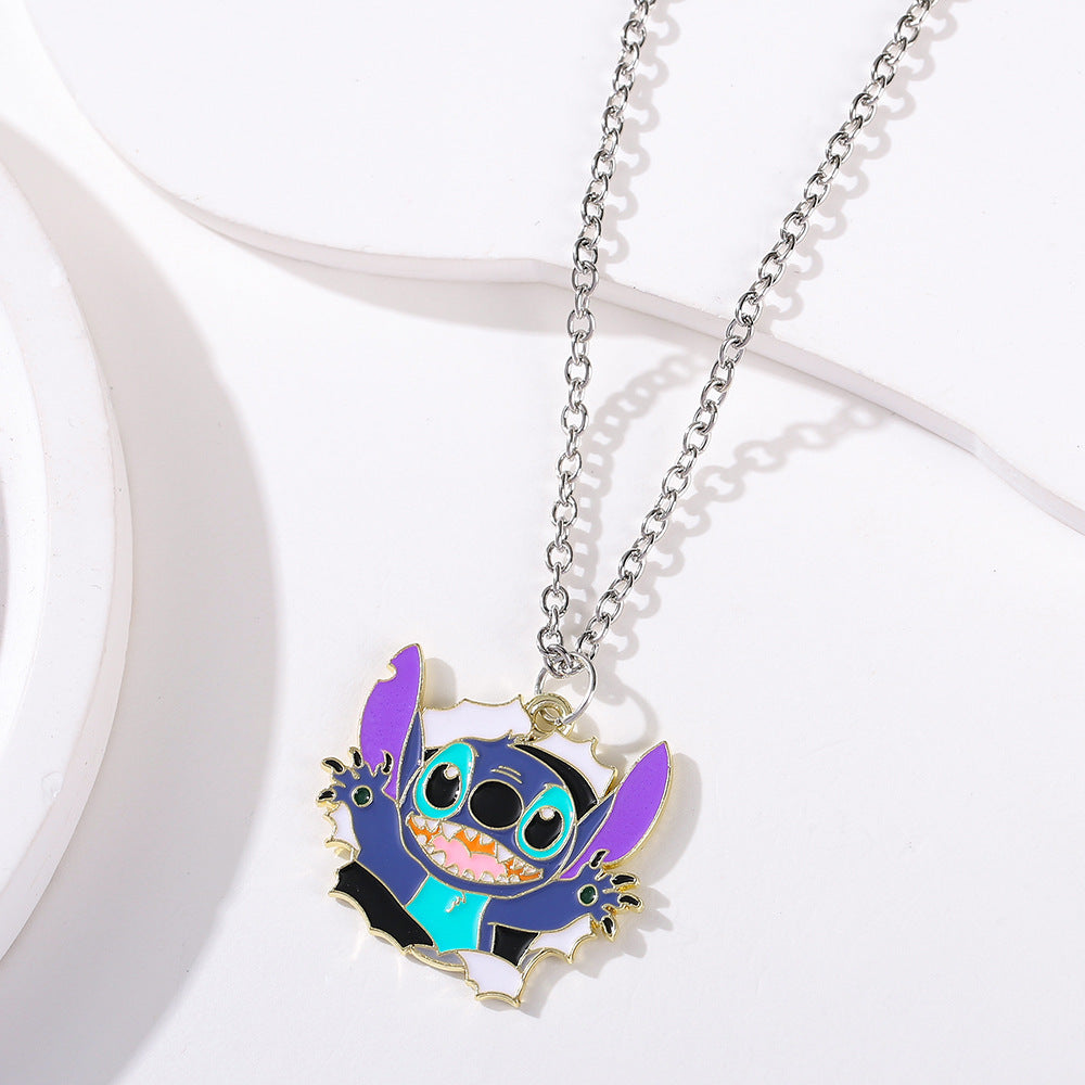 Children's Animation Stitch Doll Monster Personalized Cute Necklaces