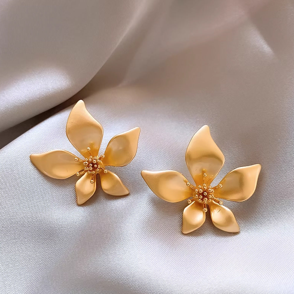 Inlaid Zircon Flower Elegant High-grade Pearl Earrings