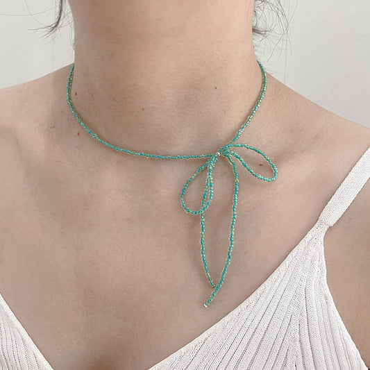 Unique Sweet Cool Hot Fried Street Bow Female Elegance Necklaces