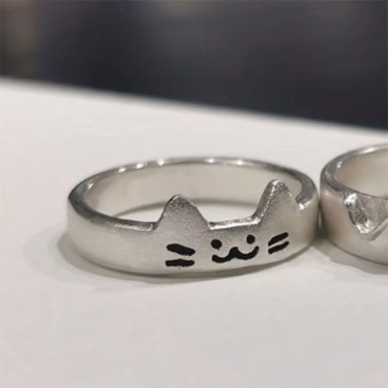 Kitten Puppy Couple Superimposed Cute For Girlfriend Ring