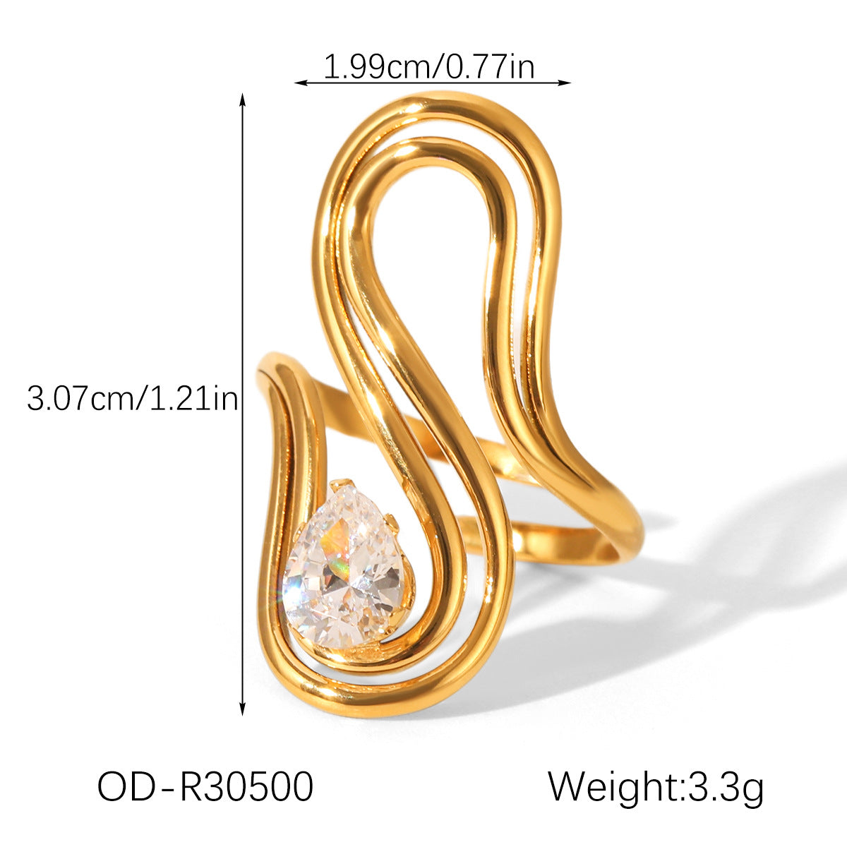 Women's Gold Stainless Steel Niche High-grade Titanium Ring