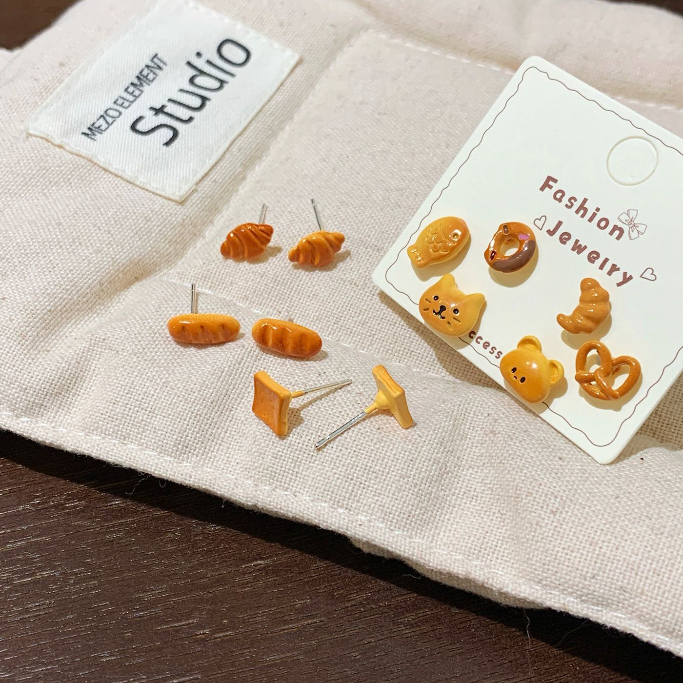 Women's Bread Party Earings Sier Needle Fun Cute Exquisite Sweet High Earrings