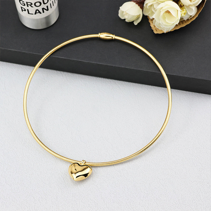 Peach Love Magnetic Open Symmetrical Simple Fashion Ball Necklaces