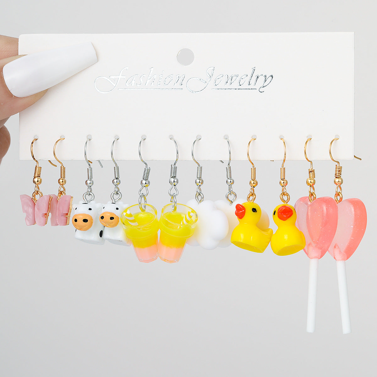 Children's Creative Mushroom Cloud Little Duck Drip Glazed Butterfly Pendants