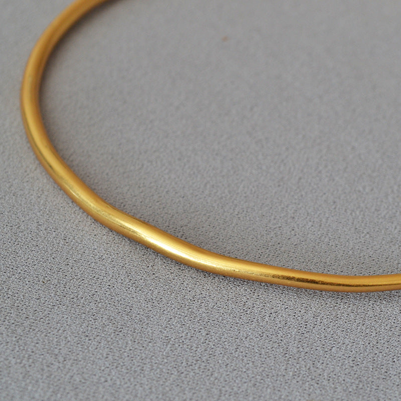Retro Minimalist Irregular Lines Brass Gold Plated Personality Simple Fashionable Collar