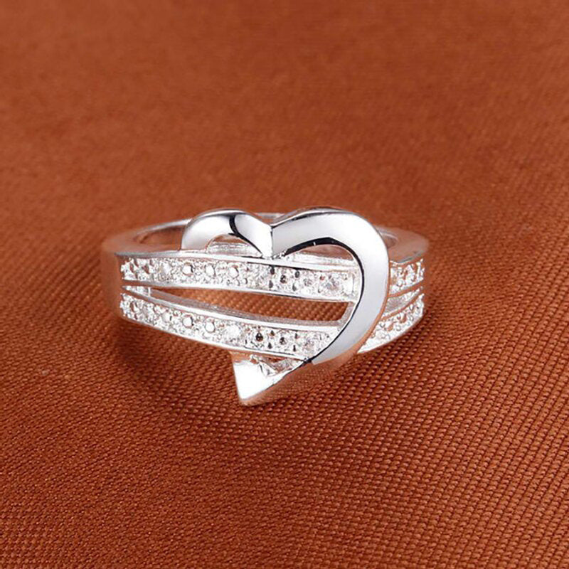 Fashion Ladies Personality Love Heart-shaped Temperament Ring
