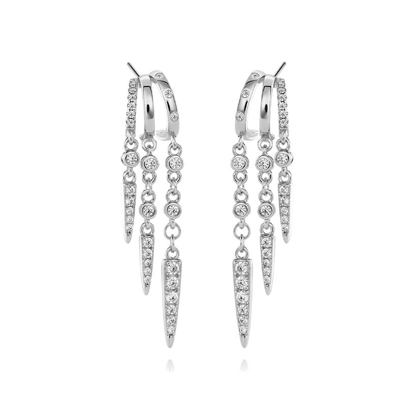 Live Sier Personalized Diamond Overlay Rivet Earrings
