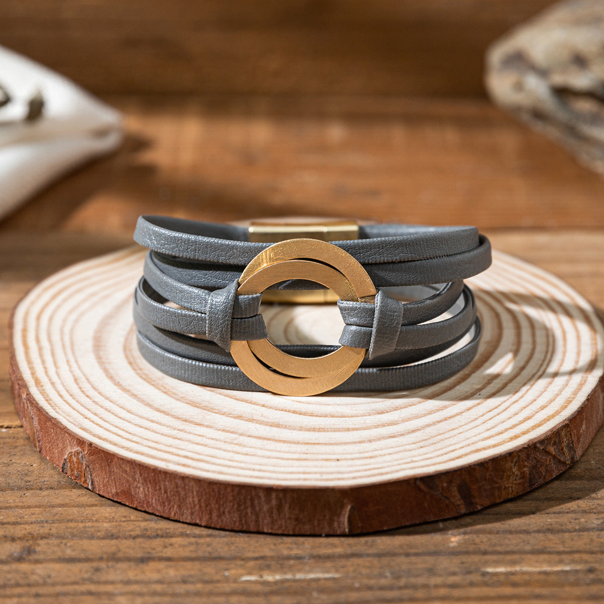 Twin Sense Leather Female Style Niche Design Bracelet