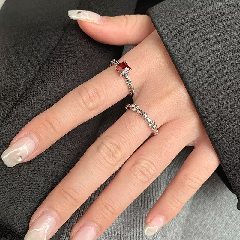 Iris Open Female Light Luxury Minority Exquisite Advanced Cold Wind Ring