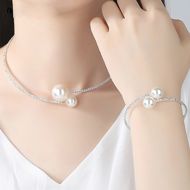 Women's Single Row Gold Sier Plated Short Collar
