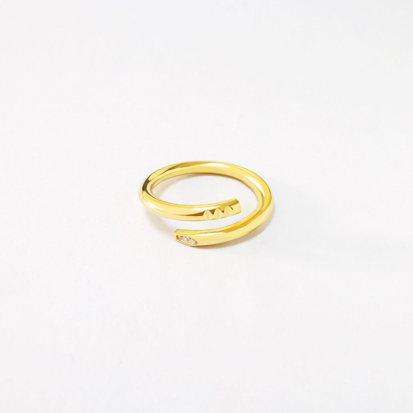 Steel Nail With Diamond Without Gold-plated Affordable Luxury Style Ring