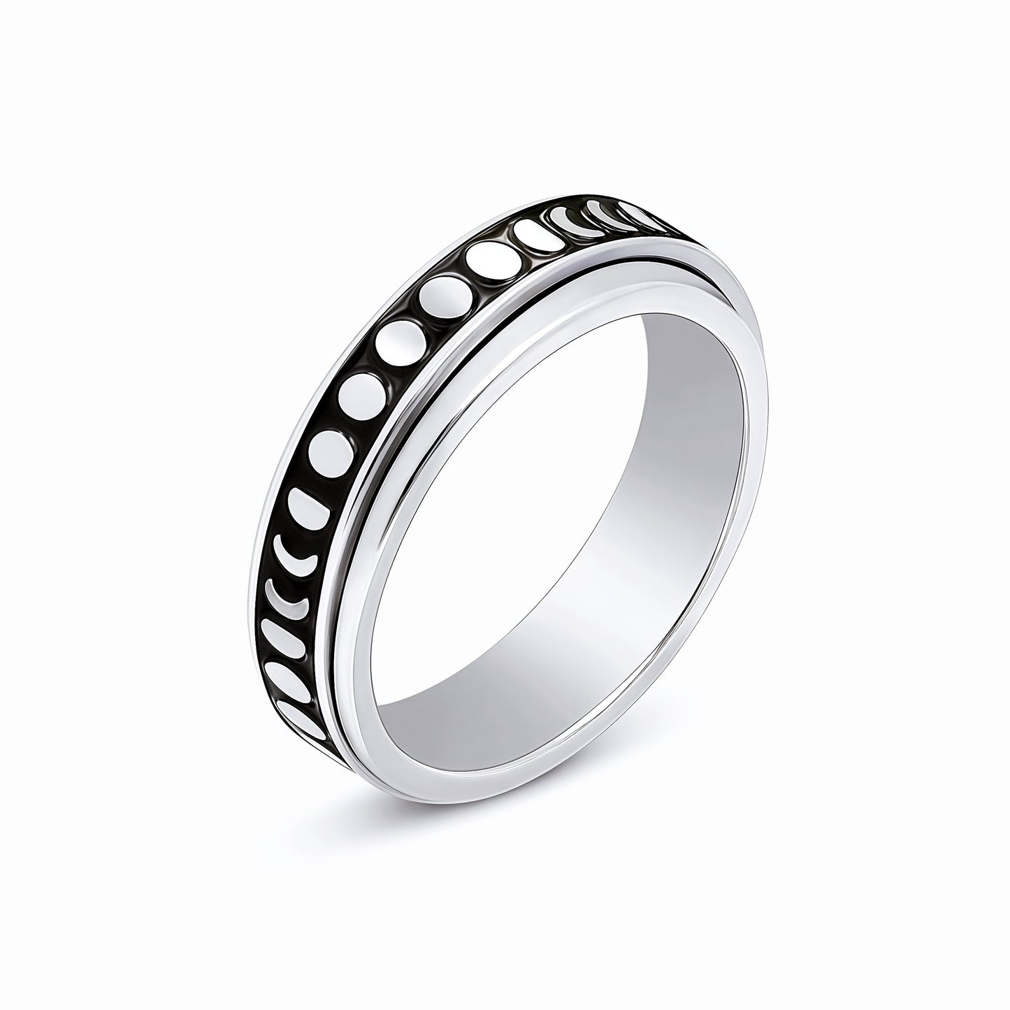Men's Rotatable Decompression Chain Titanium Steel Star Rings