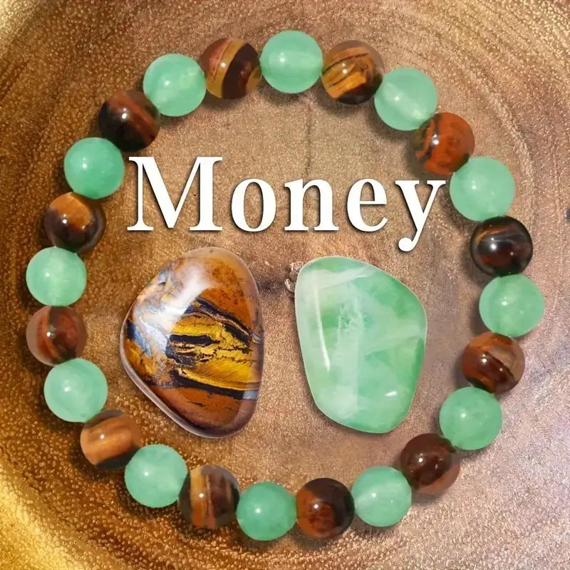 Unique Natural Tigereye Green Aventurine Fortune Bracelet