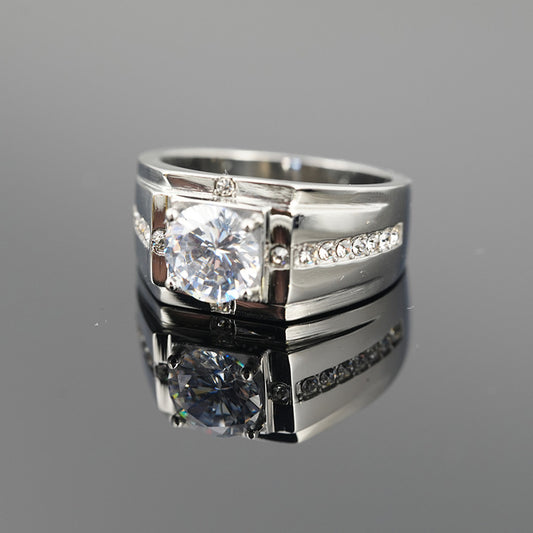 Men's Wedding Domineering Classic Couple Diamond Simple Rings