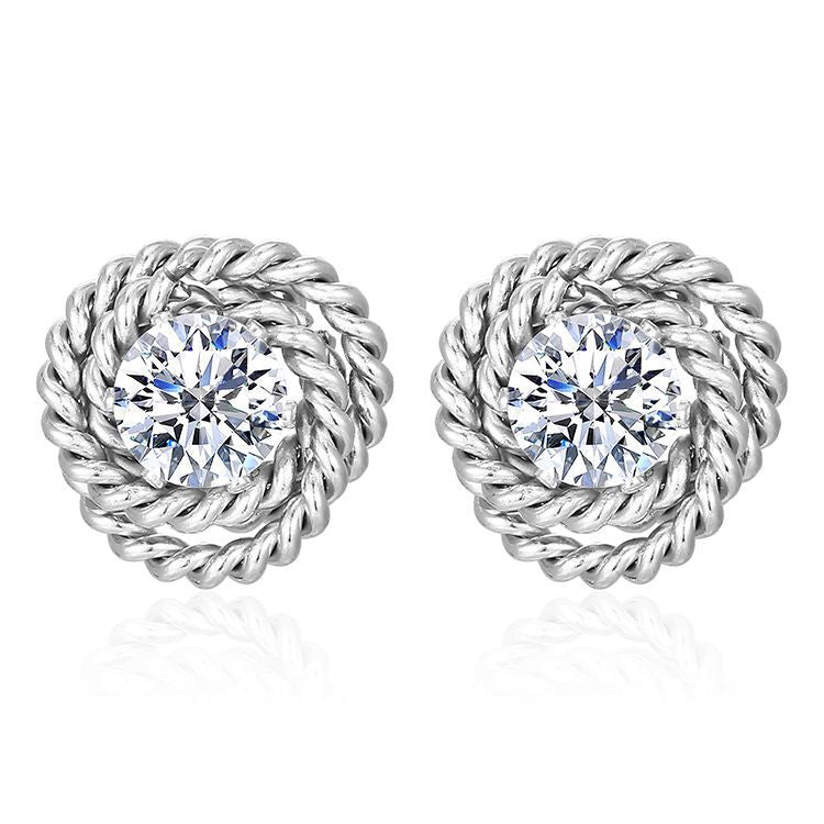 Women's Retro Trendy Rose Zircon High Sense Design Earrings