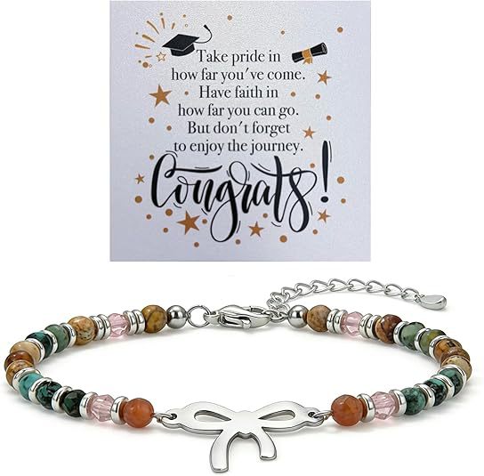 Best-selling Beaded Stainless Steel Bow Lobster Buckle Adjustable Gift Bracelet