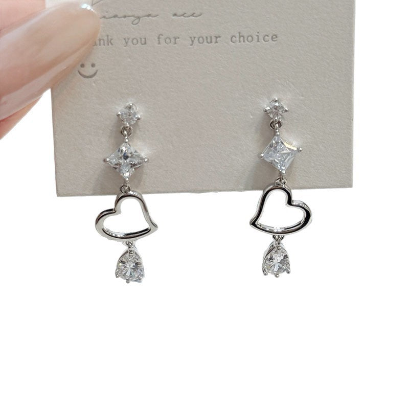 Zircon Tassel Female Simple Light Luxury Earrings