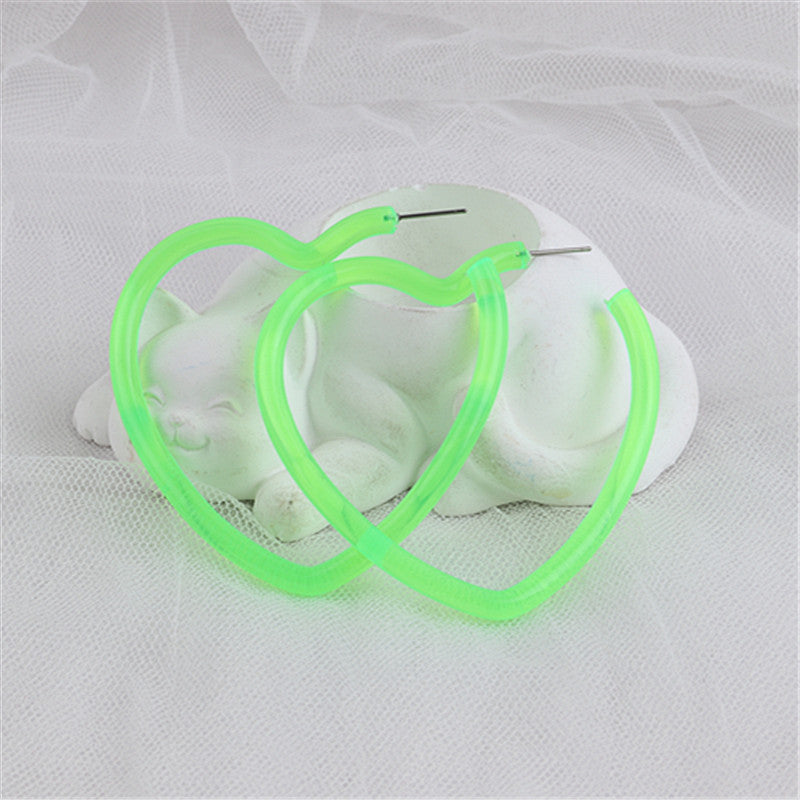 Love Heart Colorful Acrylic Colored Series Earrings