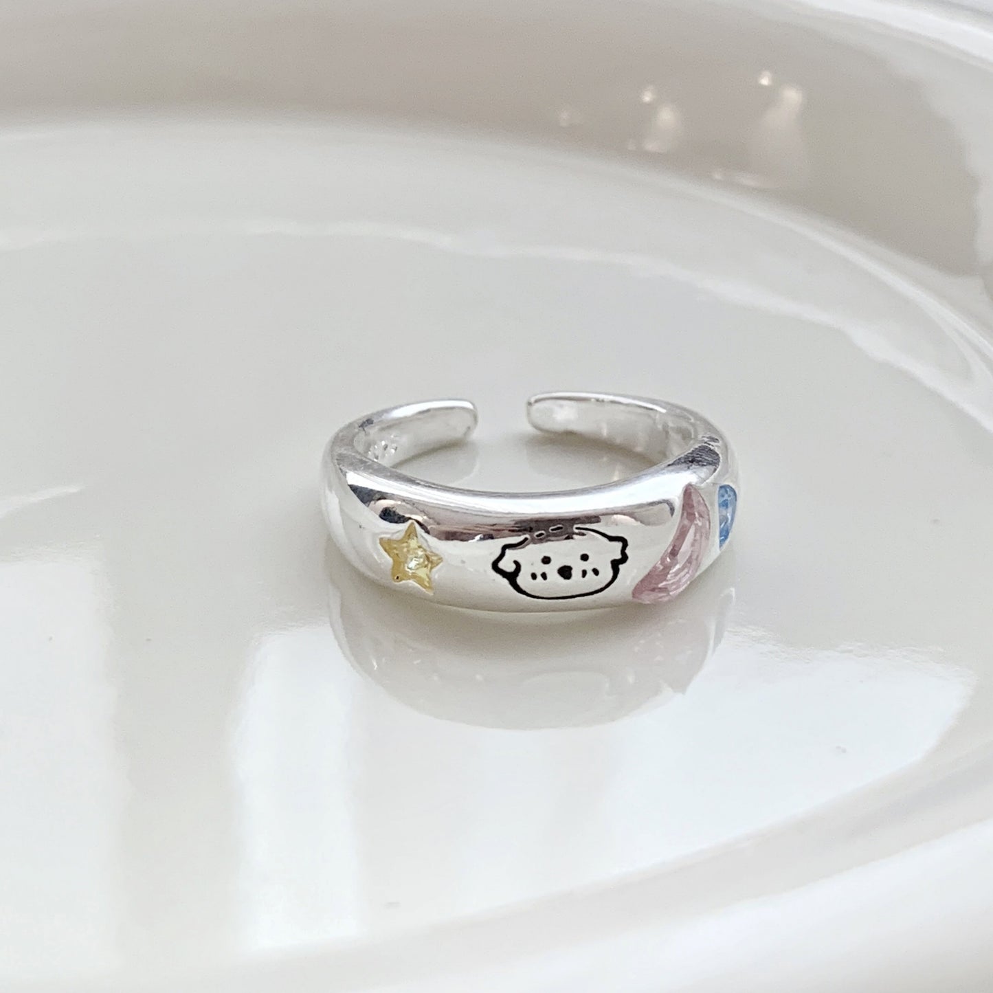 Loving Heart Zircon Female Sweet Cool Rings