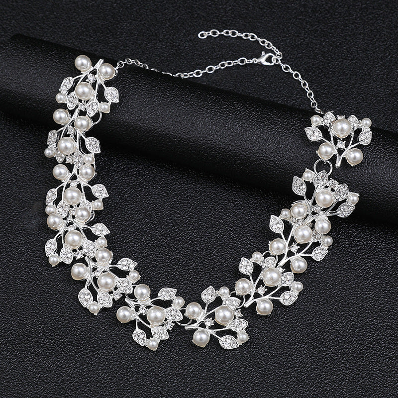 Women's Style Personality Pearl Suite Fashion Temperament Alloy Electroplated Bride Jewelry Set