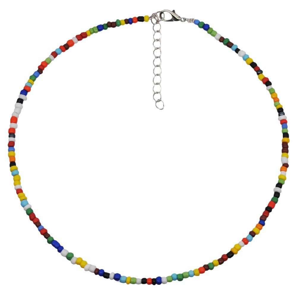 Women's Clavicle Chain Sweet Personalized Color Bead Handmade Beaded Necklaces