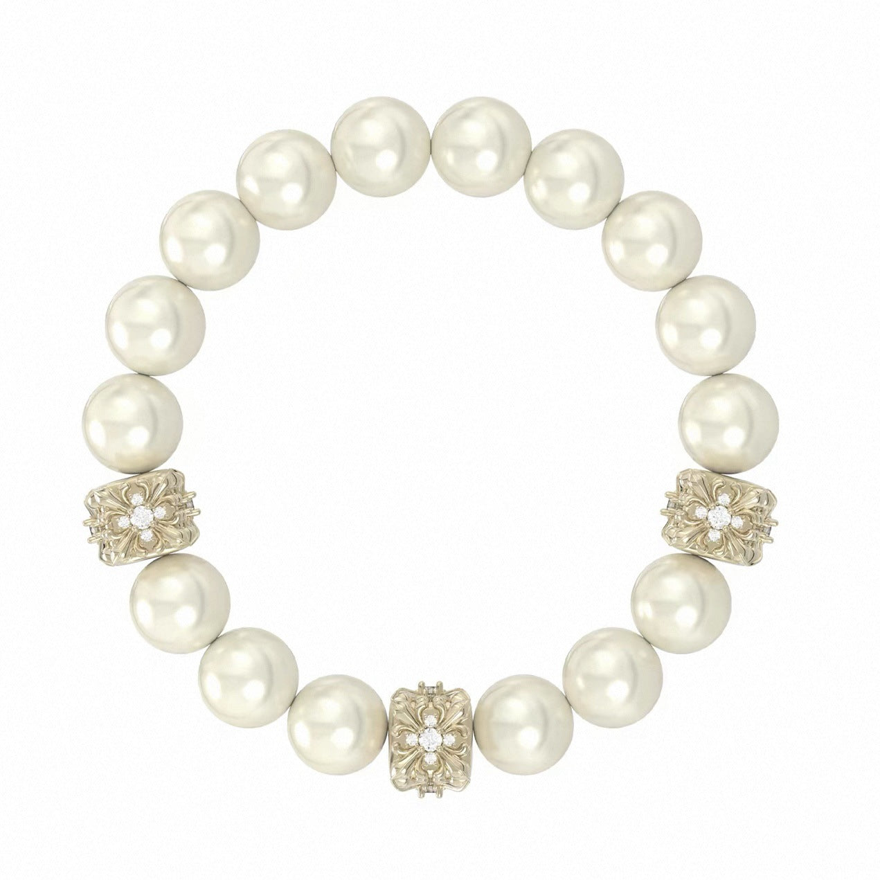 Flower-de-luce Right Rain Pearl Elastic French Retro High Bracelet