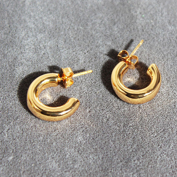 Classic Style Thick Ear Buckle Retro Aloofness High Rings