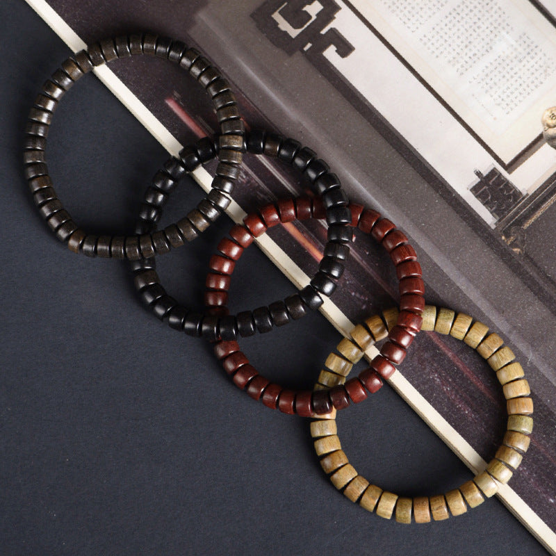 Women's & Men's Walking Model Crafts Buddha String Sandalwood Loach Back Straight Cut Bracelet