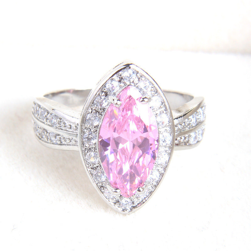 Fashion Gorgeous Pink Zircon Gold-plated Source Rings