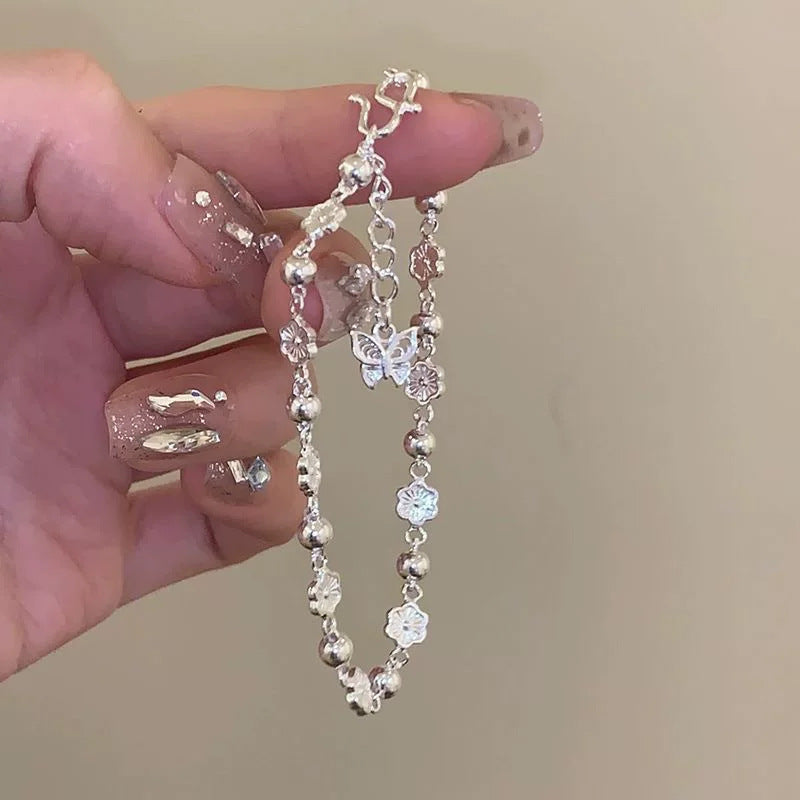 Glass Crystal Butterfly Female Design Gray Moonlight Bracelets
