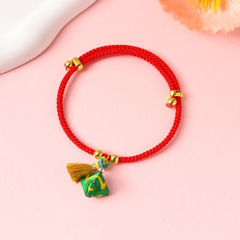 Children's Colorful Braided Rope Wrist String Safe Red Bracelet