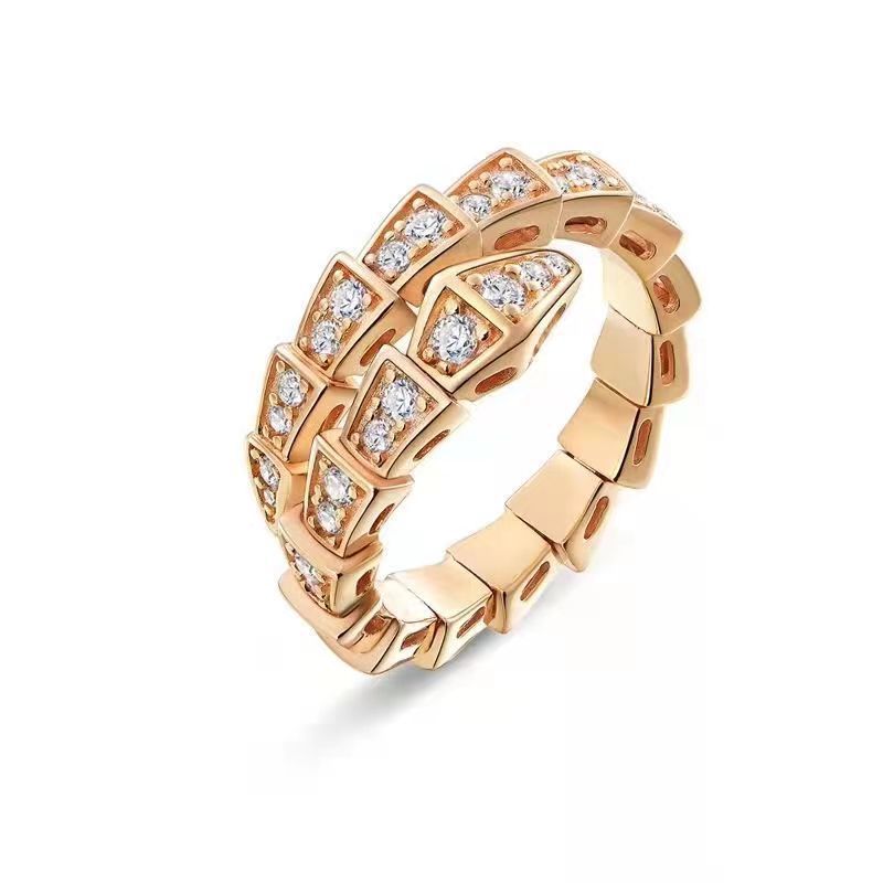 Diamond Snake Female Light Luxury Temperament Rings