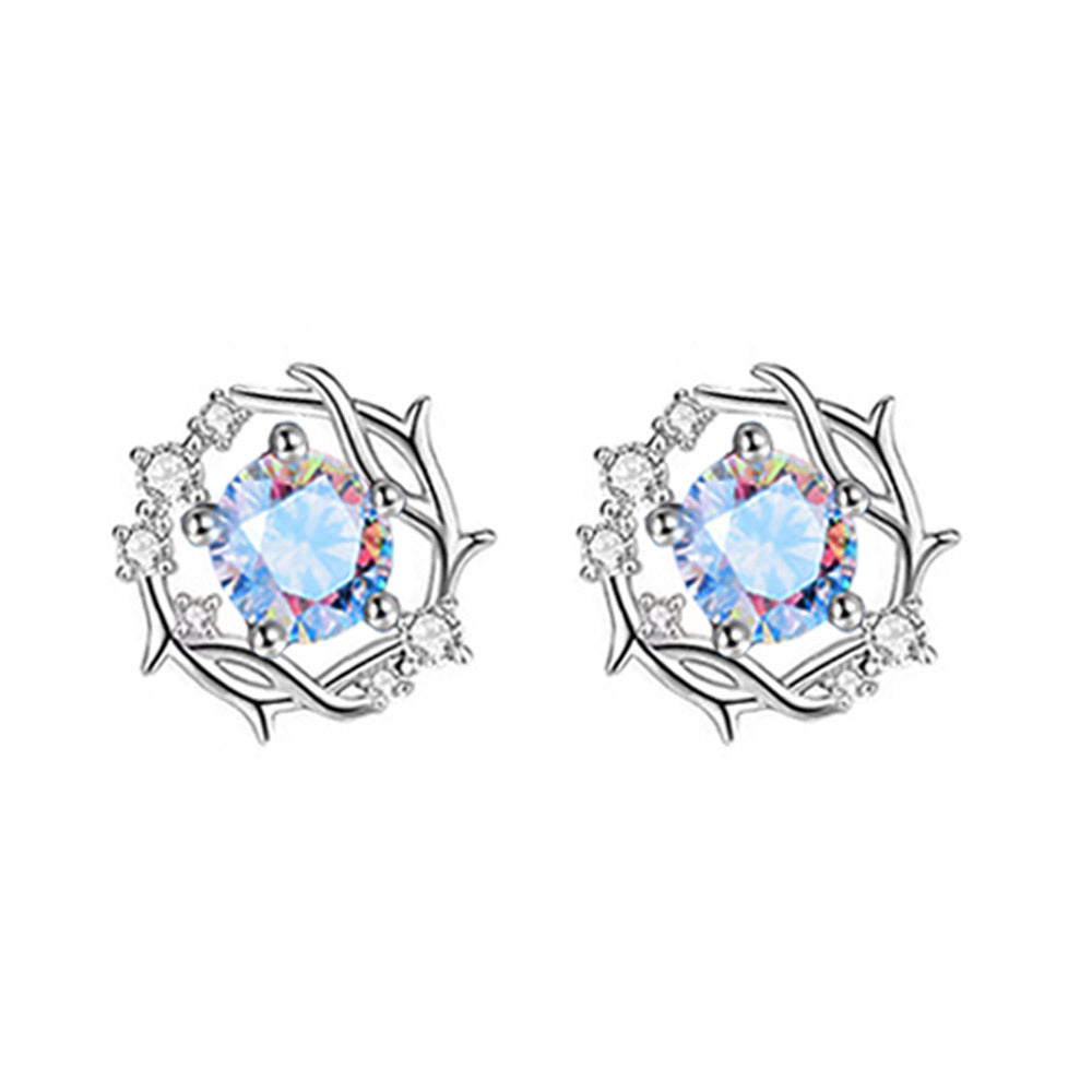 Women's You Snowflake Ear Trendy Ornamental Stone Niche Earrings