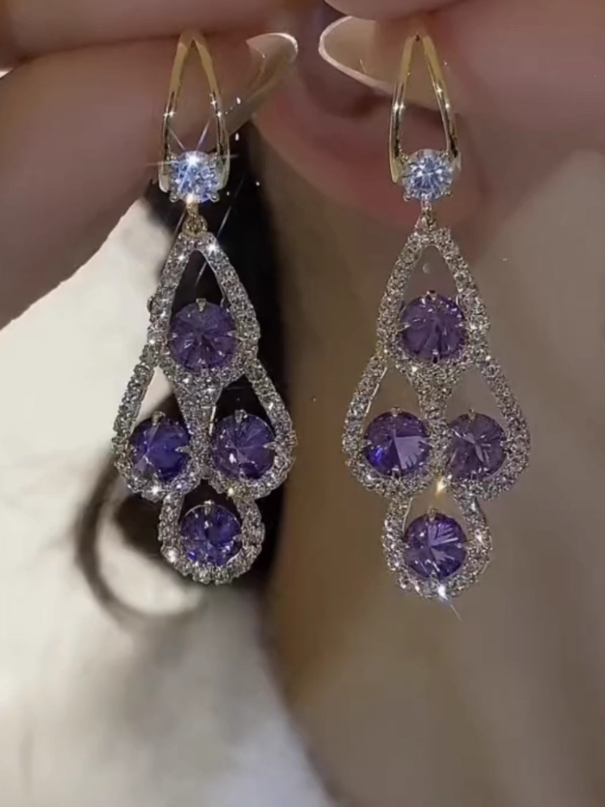 Women's Water Drop Ear Clip Trendy Minority Fashion High-grade Entry Earrings