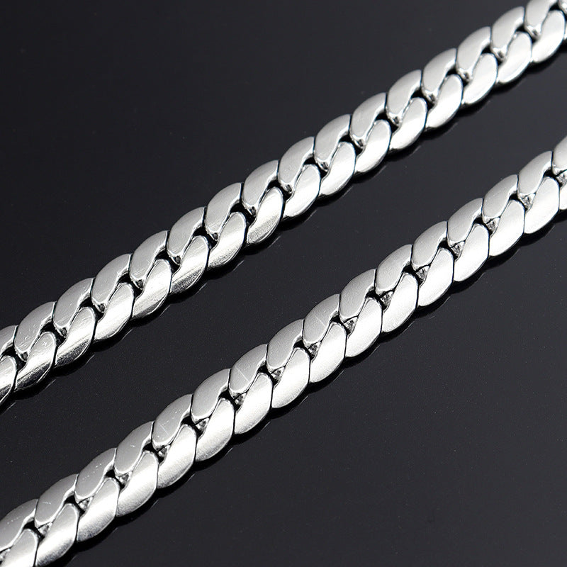 Women's & Men's Stainless Steel Encrypted Cuban Social Style Fashion Necklace