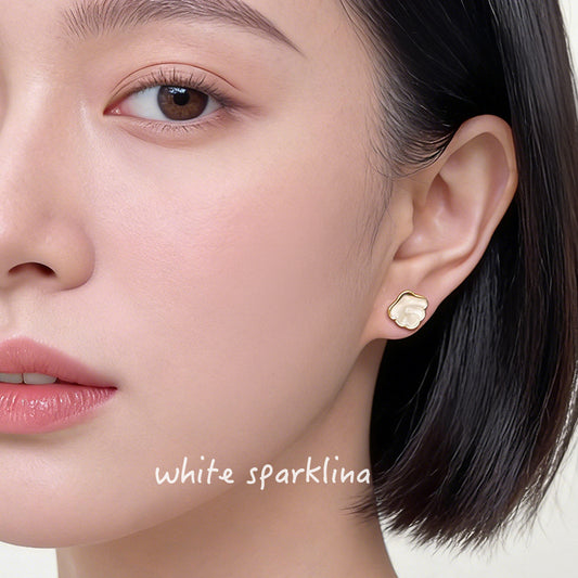 Shell Drip Glazed Asymmetric Mini Ear Fashion Commuter Versatile Earrings