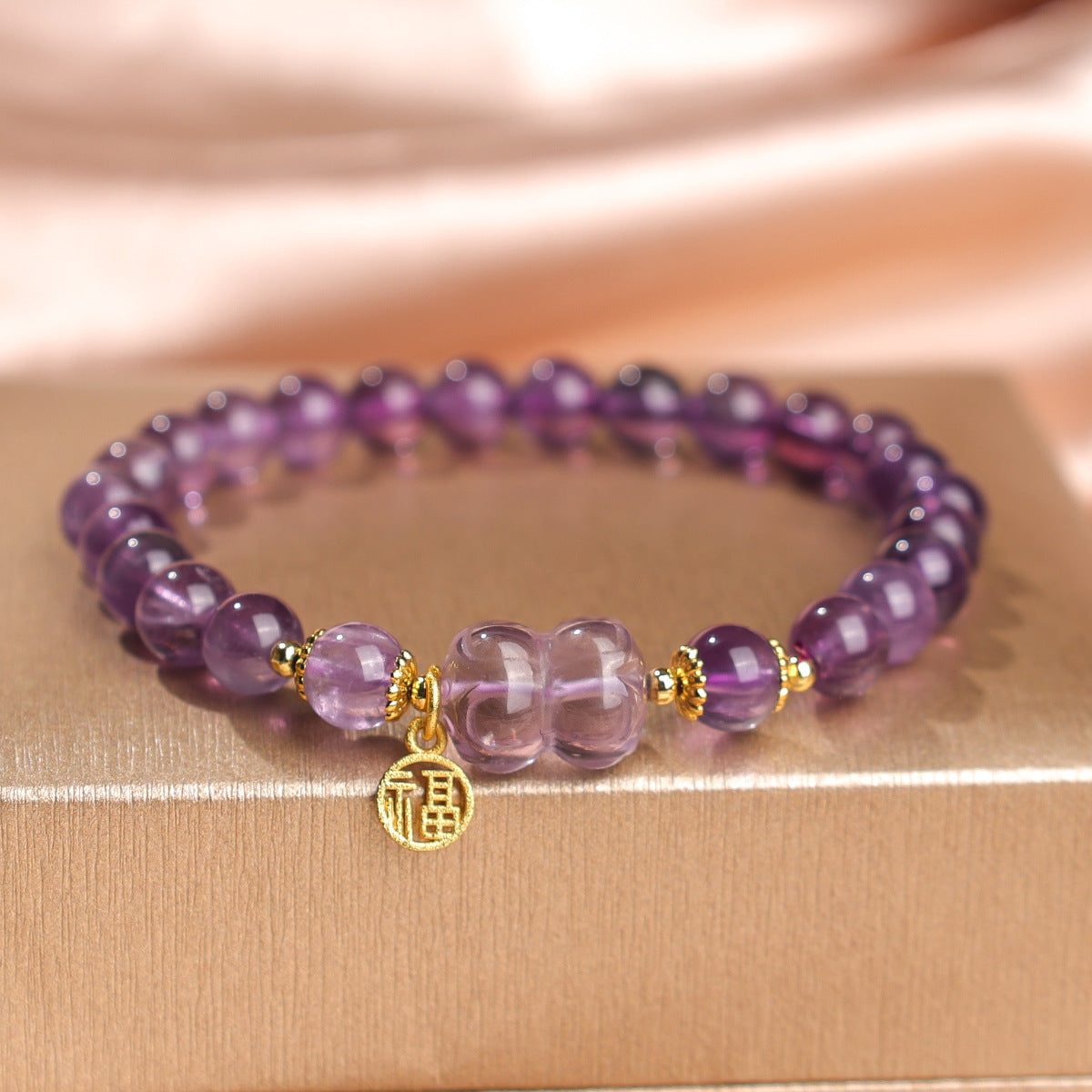 Women's Natural Amethyst Beaded For Mild Luxury Retro Bracelet