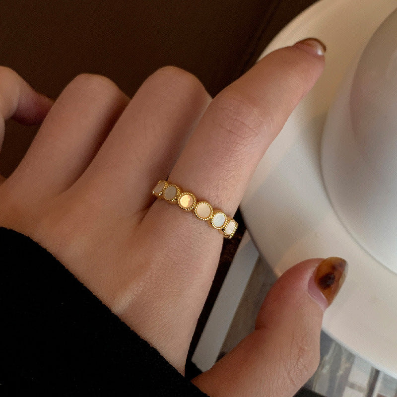 Women's Trendy Light Luxury High-grade Twin Index Finger Titanium Steel Ring