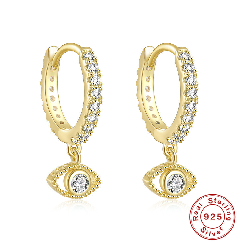 Women's Sier Classic Devil's Eye Personalized Ear Earrings