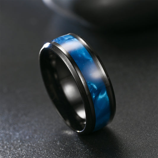 Fashion Ornament Blue Shell Color Source Rings