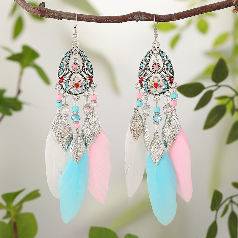 Feather Leaves Spot Drill Alloy Your Earrings