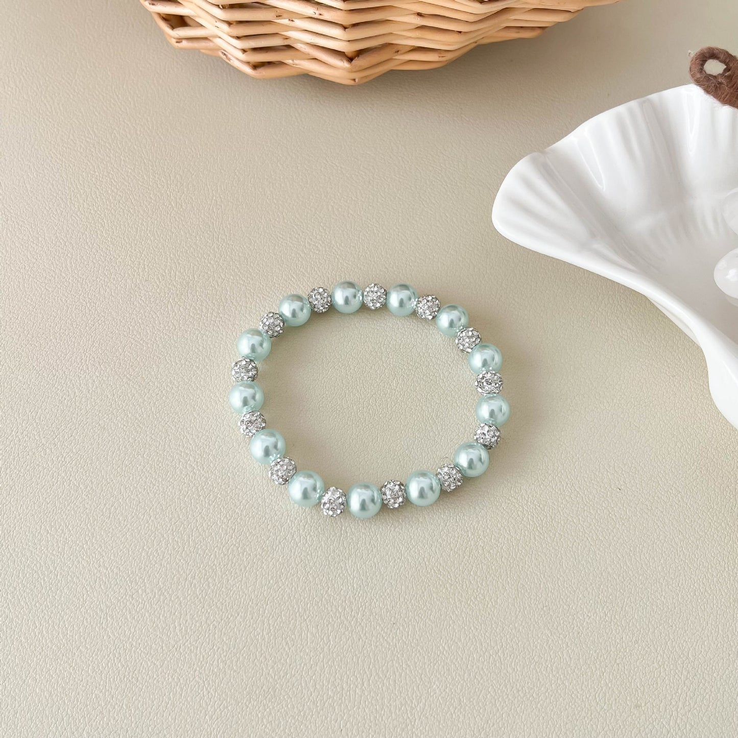 Wind Pearl Bow Water Drop Mud Diamond Interval Niche High Bracelet