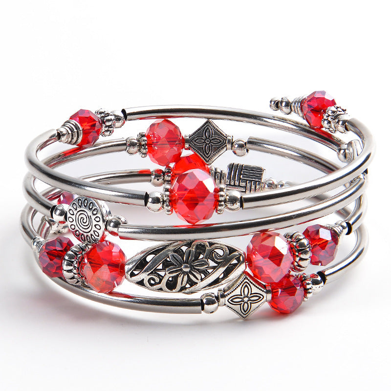Natural Stone Cut Crystal Winding Female Bracelet
